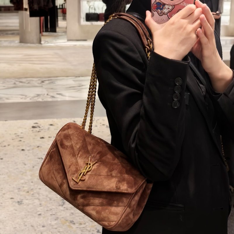 🎉新品好折扣✨Saint Laurent YSL 801439 Loulou 中款麂皮鍊帶包-6