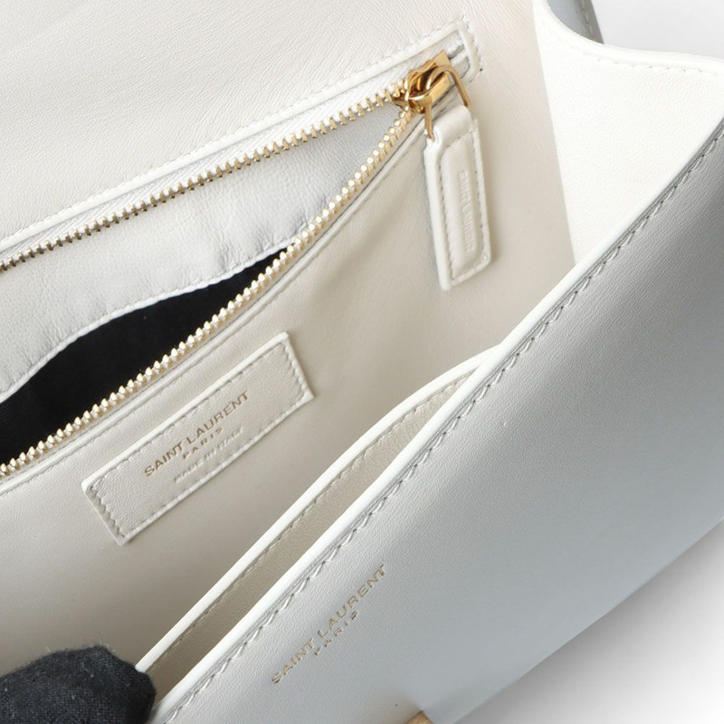 【包稅】SAINT LAURENT 復古白色斜背包-6