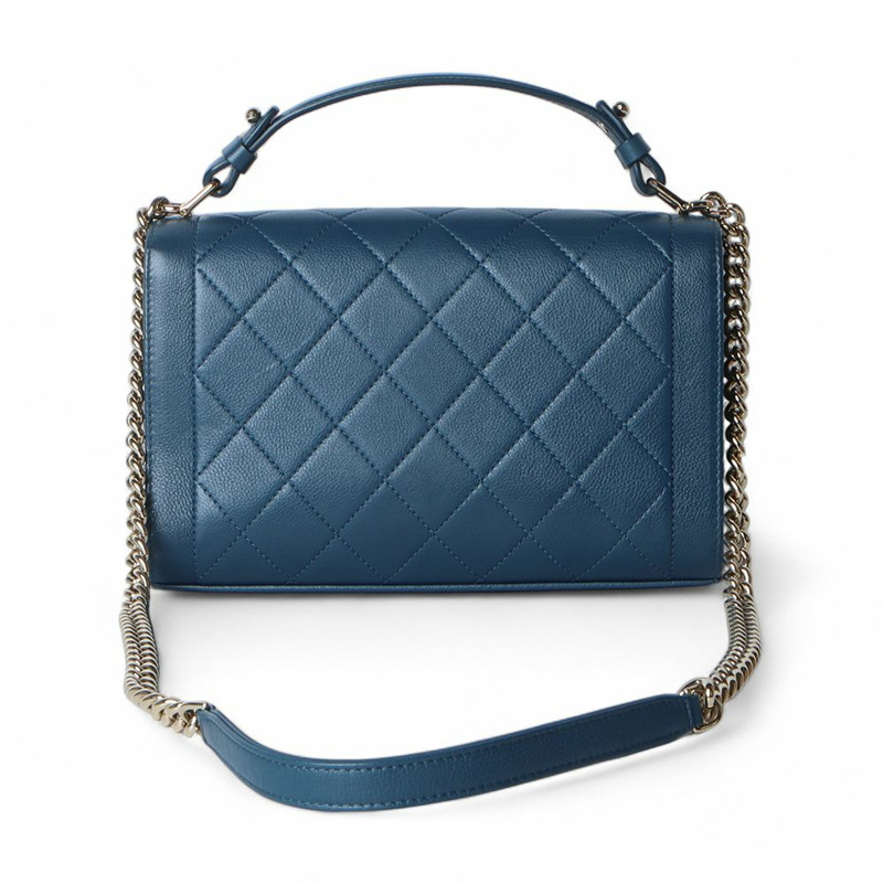 【包稅】CHANEL Label Click Top Handle Flap Medium Shoulder Bag A93702-2
