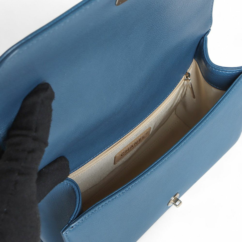 【包稅】CHANEL Label Click Top Handle Flap Medium Shoulder Bag A93702-6