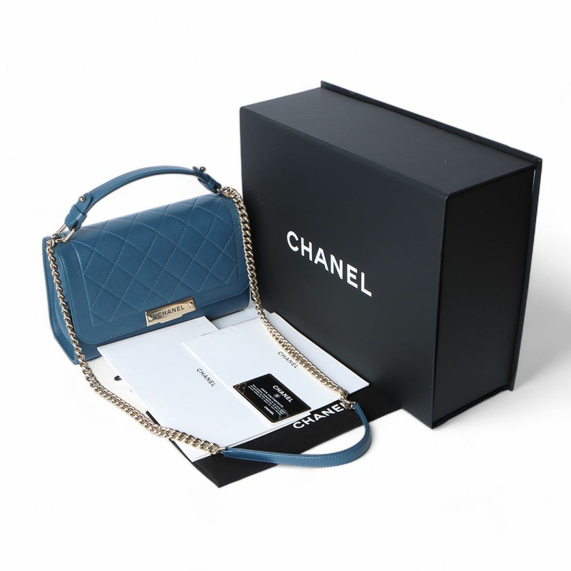 【包稅】CHANEL Label Click Top Handle Flap Medium Shoulder Bag A93702-7