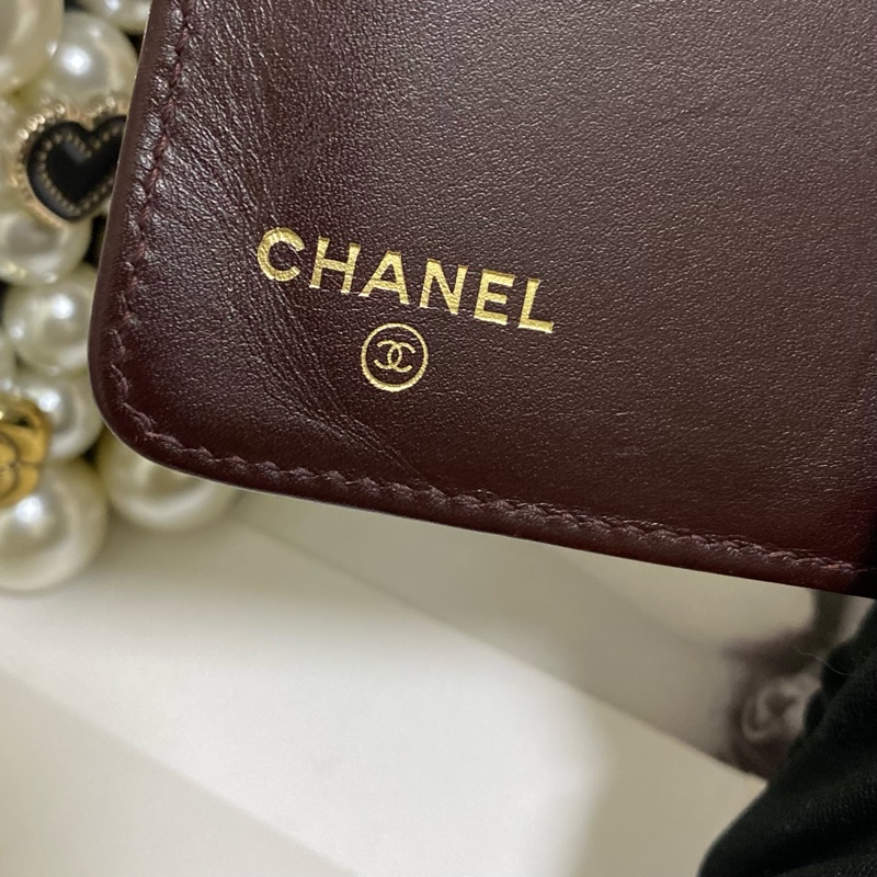 Chanel 荔枝小牛皮雙折拉鍊中夾 黑金🏅-9