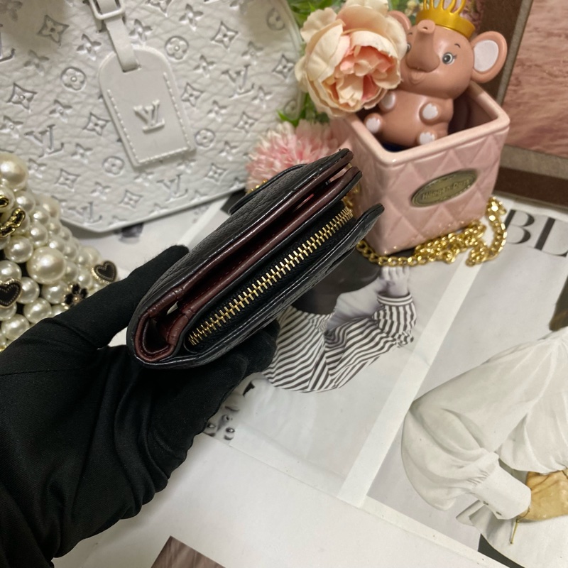 Chanel 荔枝小牛皮雙折拉鍊中夾 黑金🏅-25