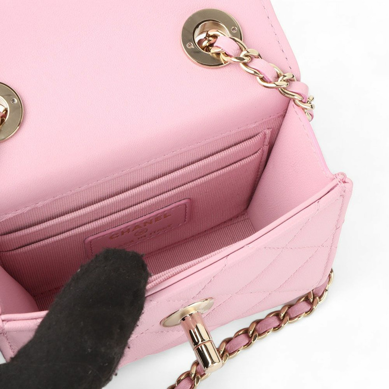 【包稅】CHANEL A81633 香檳金時尚CC迷你斜背包-6