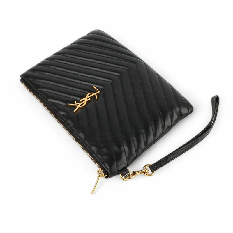 【包稅】SAINT LAURENT 小號馬特拉塞凸紋手拿包 379039-3