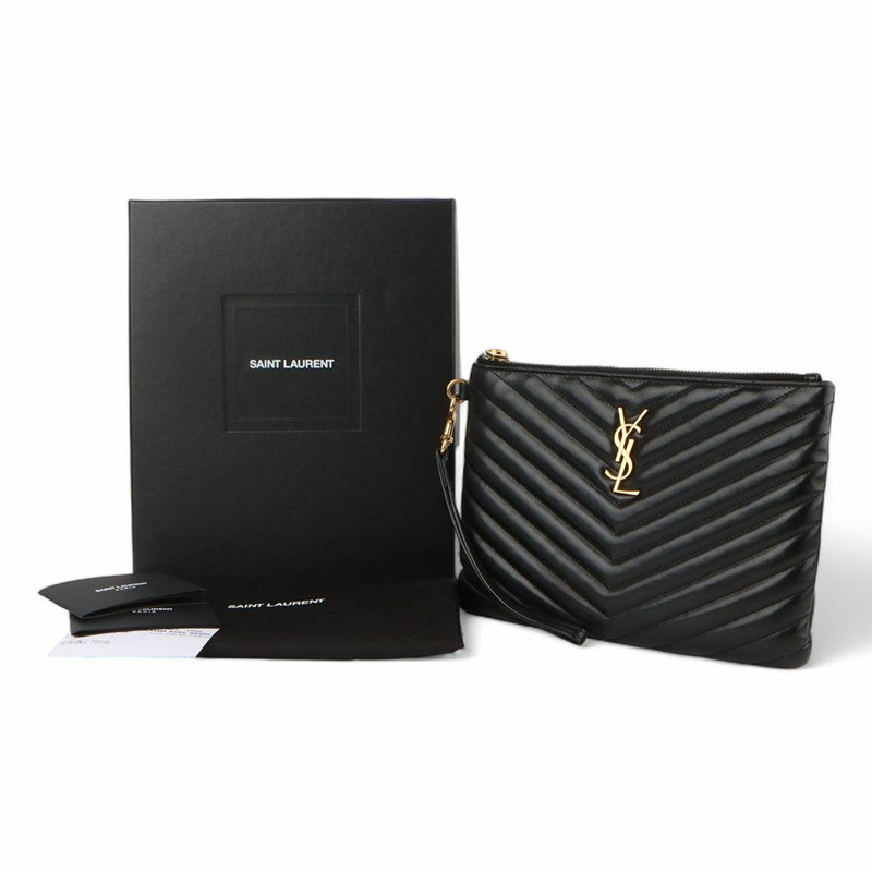 【包稅】SAINT LAURENT 小號馬特拉塞凸紋手拿包 379039-7