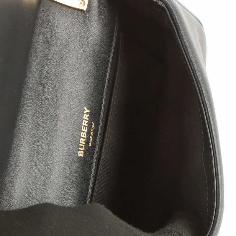 【包稅】BURBERRY 黑色皮革絎縫 TB Lola 迷你鏈條斜背包-6