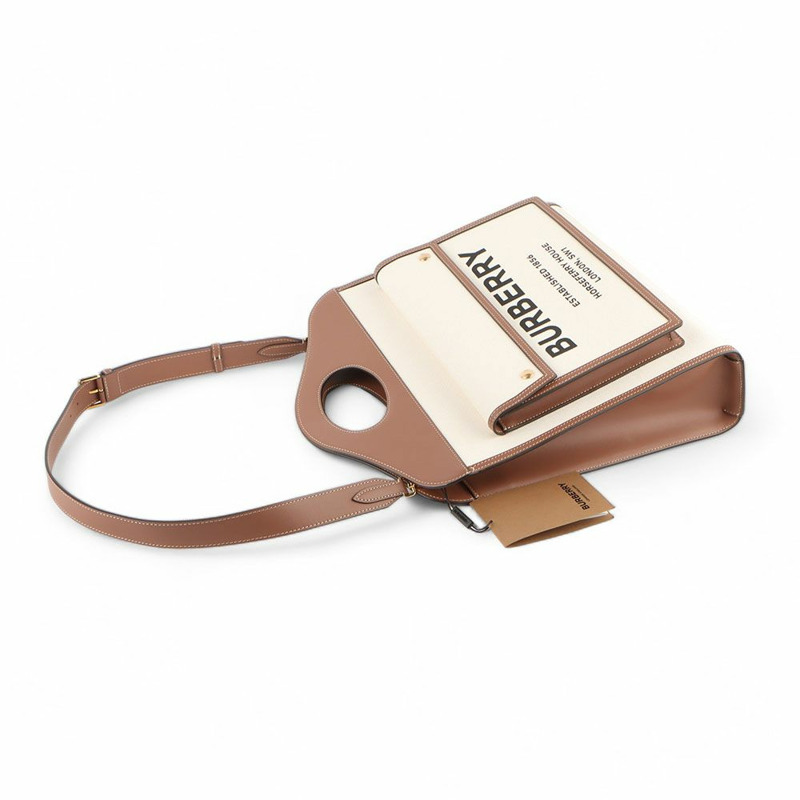 【包稅】BURBERRY 雙色帆布口袋包 中/32572-2