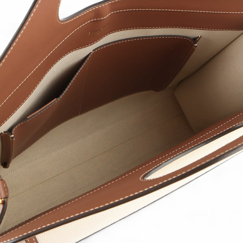 【包稅】BURBERRY 雙色帆布口袋包 中/32572-5