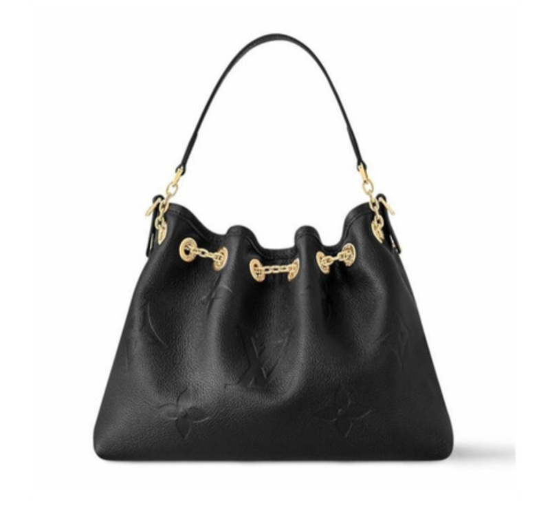 #近新 晶片款 Louis Vuitton Empreinte Monogram Giant LV Bundle黑色手提包 壓紋皮革-24