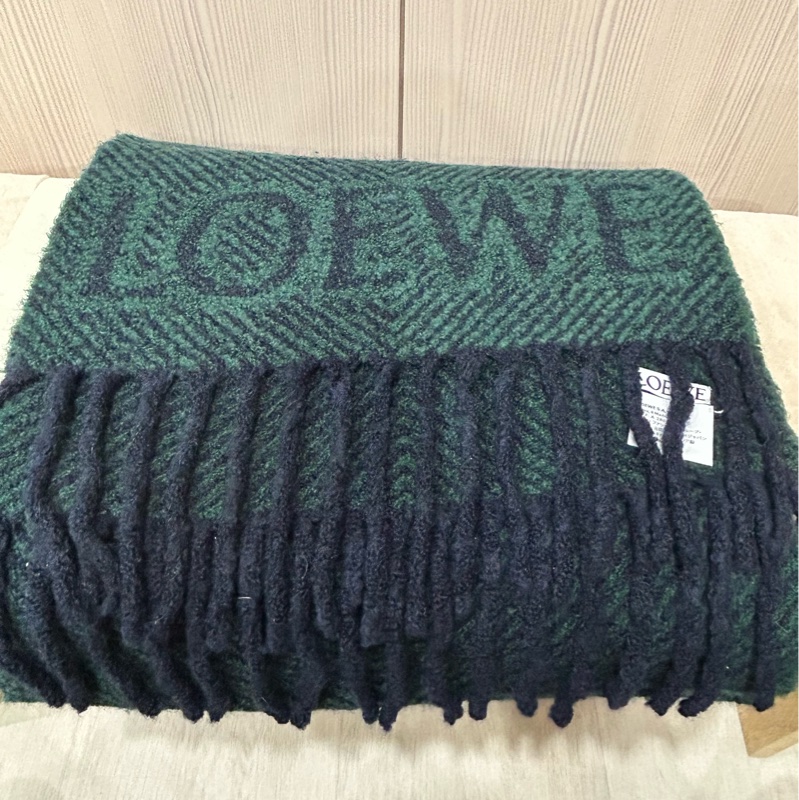 #全新附購證 羅意威 羊駝毛羊毛混紡Logo圍巾-6