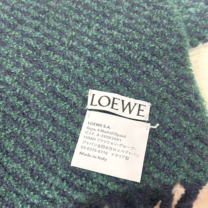 #全新附購證 羅意威 羊駝毛羊毛混紡Logo圍巾-8