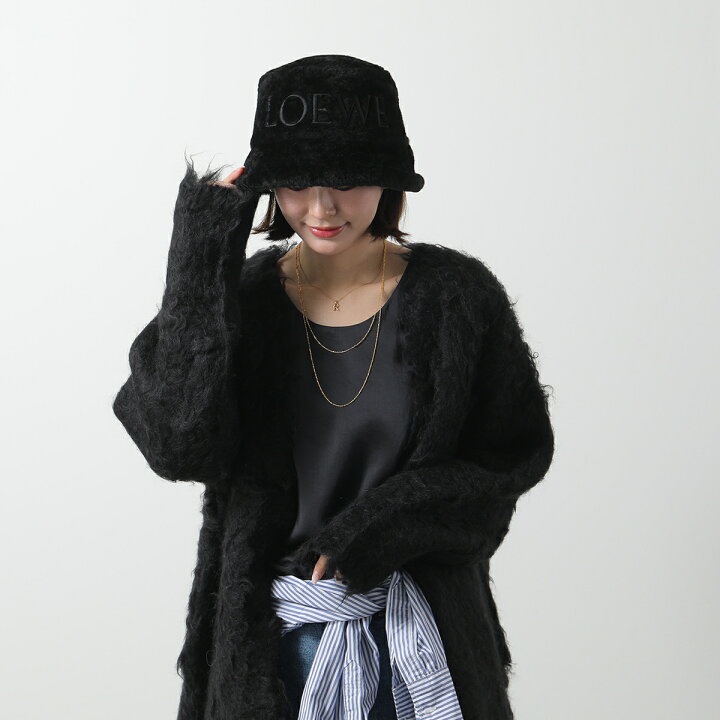 #全新 Loewe 刺繡品牌logo羊毛皮漁夫帽 羊皮皮草漁夫帽 尺碼57、59-6