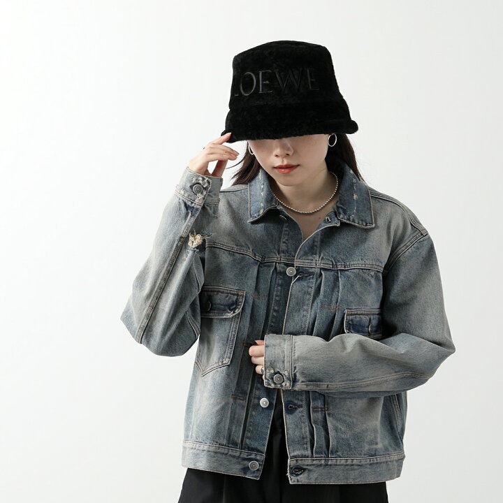 #全新 Loewe 刺繡品牌logo羊毛皮漁夫帽 羊皮皮草漁夫帽 尺碼57、59-8