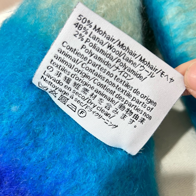 Loewe 條紋羊毛和馬海毛混紡圍巾 流蘇邊-7