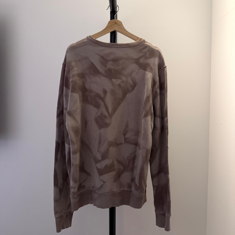 Dior 渲染灰棕草寫刺繡字母長袖衛衣/M-1