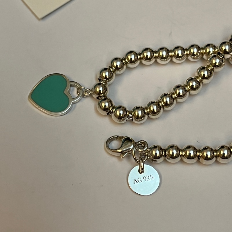 Tiffany & co Return to Tiffany 愛心圓珠手鍊-8