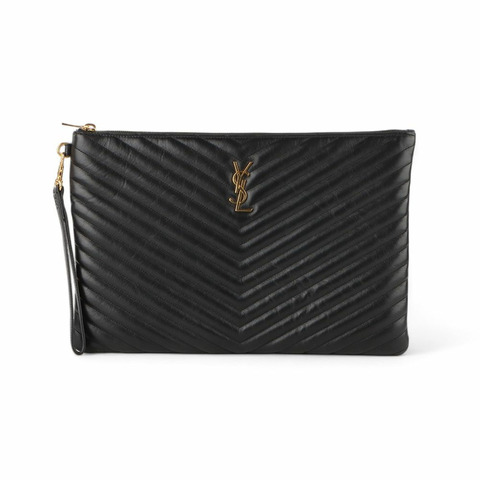 SAINT LAURENT Monogram Matlasse 資料夾手拿包（大）/32669