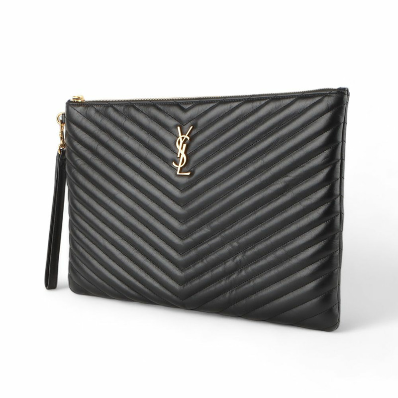 【包稅】SAINT LAURENT Monogram Matlasse 資料夾手拿包（大）/32669-1