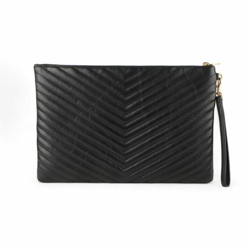 【包稅】SAINT LAURENT Monogram Matlasse 資料夾手拿包（大）/32669-2