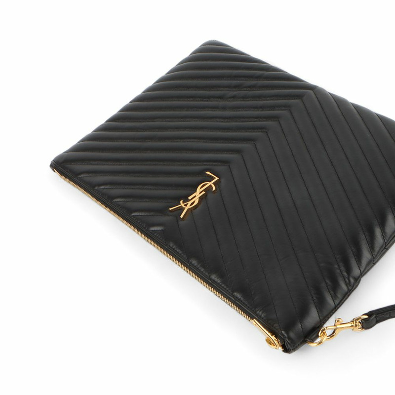 【包稅】SAINT LAURENT Monogram Matlasse 資料夾手拿包（大）/32669-3