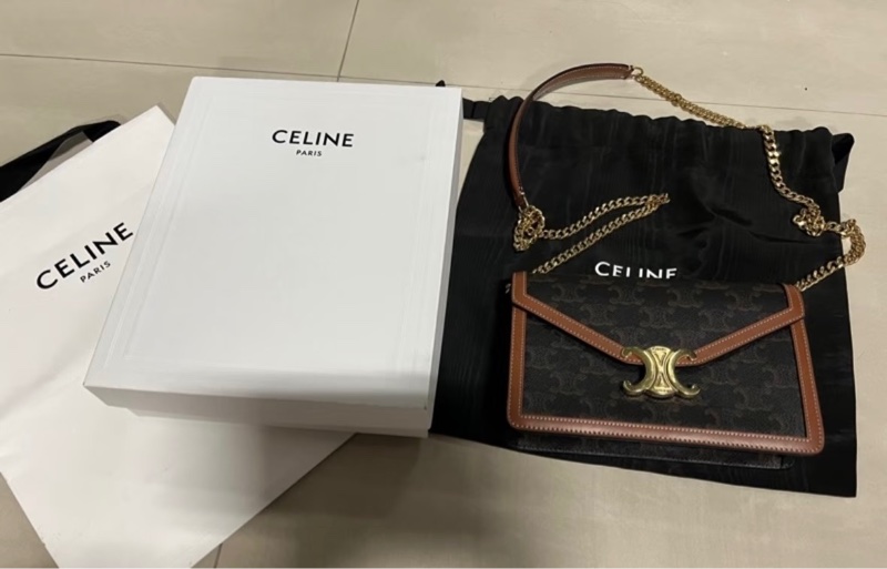 CELINE 經典凱旋門老花鏈帶包 WOC-0