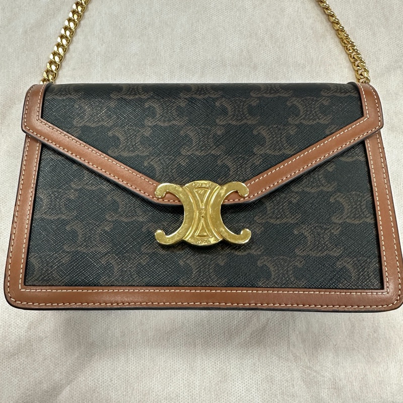 CELINE 經典凱旋門老花鏈帶包 WOC-12