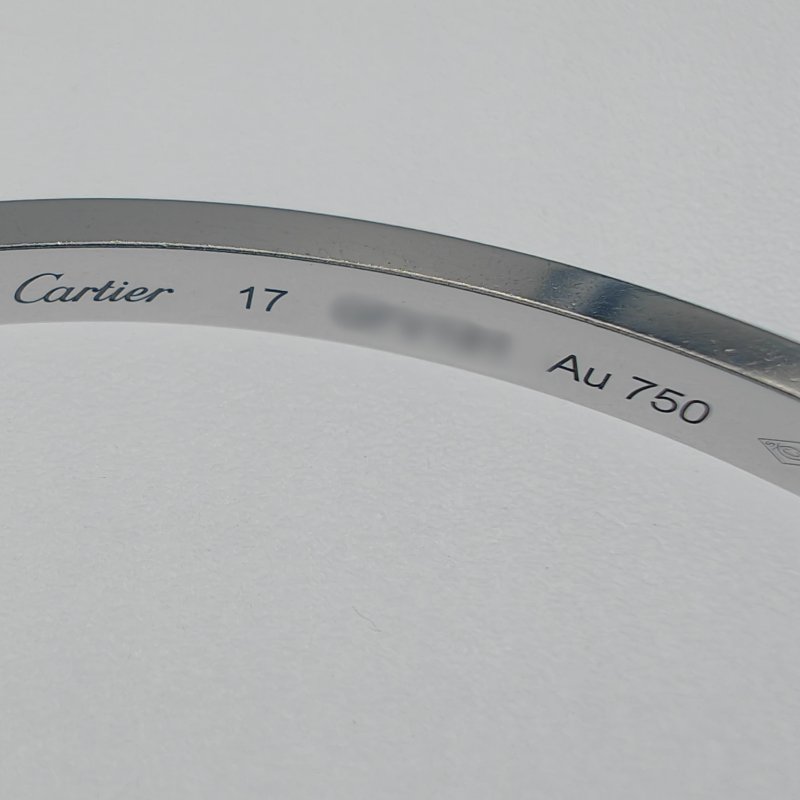 Cartier 卡地亞 love 18K白金 窄版滿天星鑽石手環 Size 17 Bracelet-9