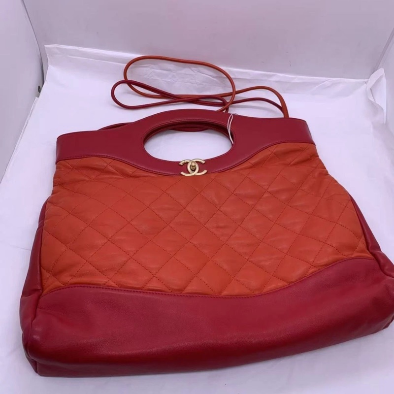 98新chanel香奈兒31bag 大號，38釐米，手提單肩都可以 對折還可以當手包-11