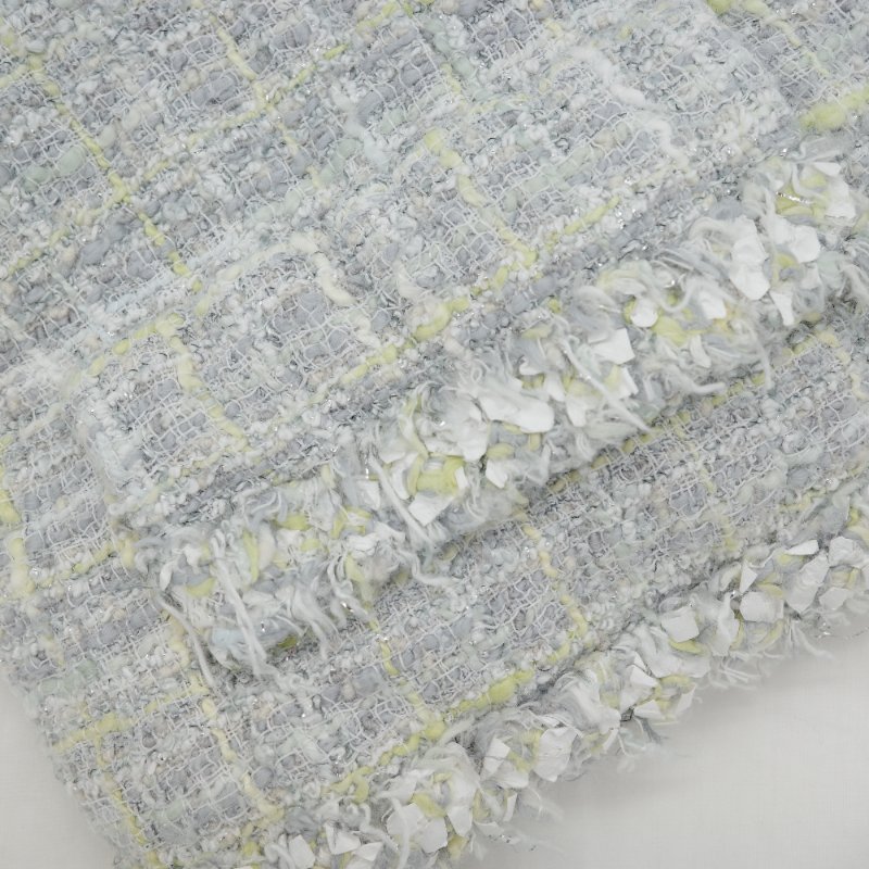 Chanel 香奈兒 粗花呢織物 34碼 淺綠色 西裝外套-7