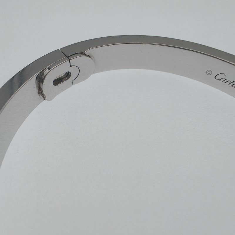 Cartier 卡地亞 love 18K白金 寬版滿天星鑽石手環 Size 17 Bracelet-8