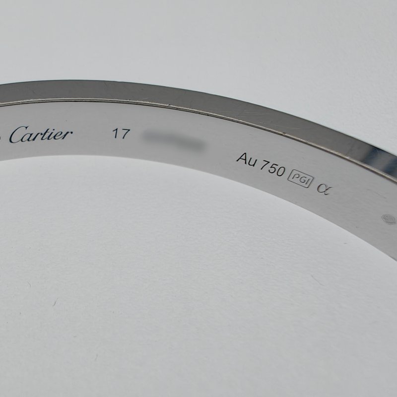 Cartier 卡地亞 love 18K白金 寬版滿天星鑽石手環 Size 17 Bracelet-9