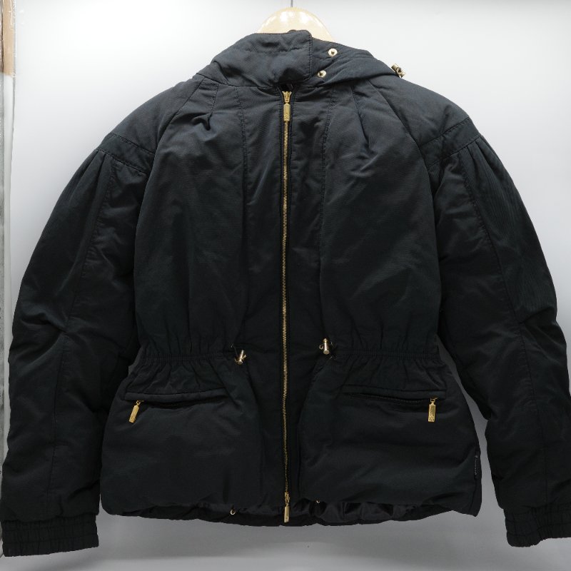 Moncler盟可睞 收腰外套 金色拉鍊 黑色 尼龍 金色拉鍊 羽絨服-0