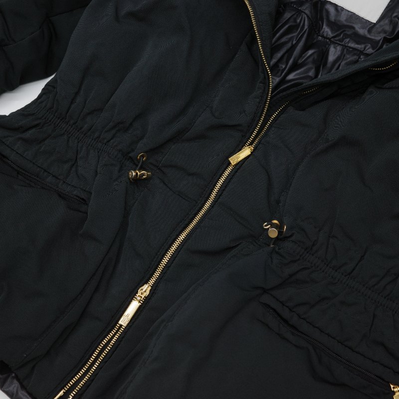 Moncler盟可睞 收腰外套 金色拉鍊 黑色 尼龍 金色拉鍊 羽絨服-8