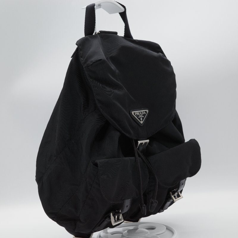 Prada 普拉達 Re-Nylon 黑色 尼龍 雙肩包 後背包-4