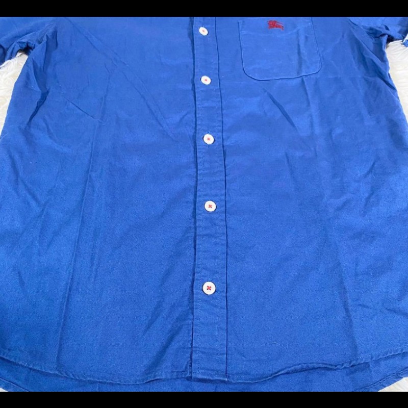 BURBERRY BLACKLABEL #格紋短袖襯衫#2號#藍色-9