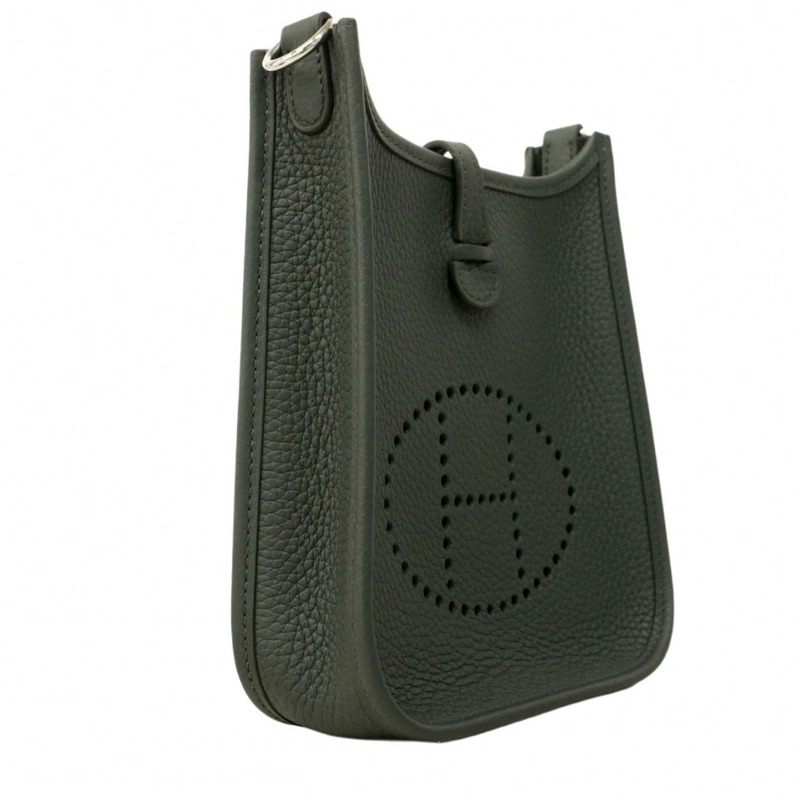 愛馬仕 Hermès Evelyn TPM Taurillon Clemence Vert Mangrove 女士單背包，搭配 K 字印記-1