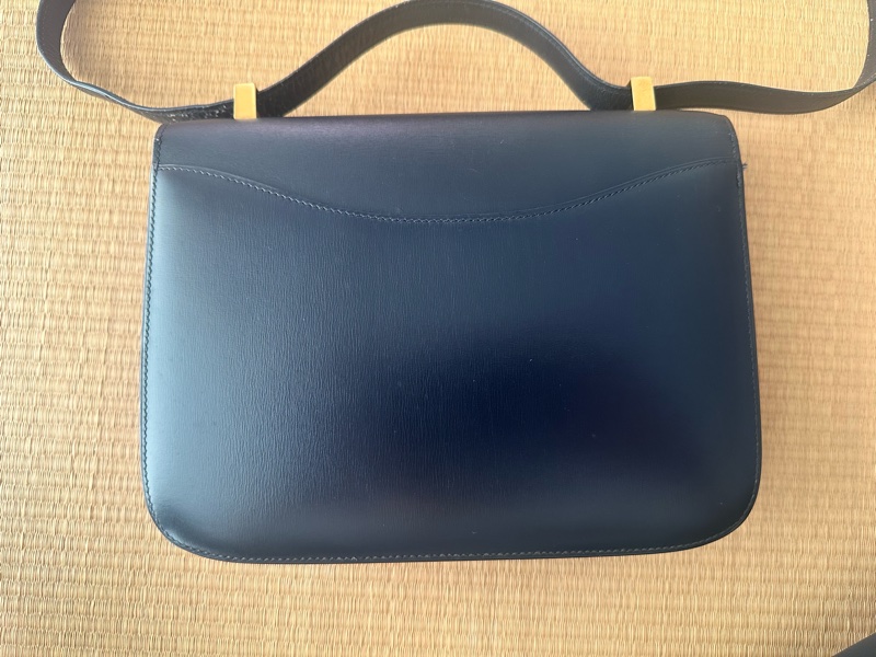 ❤️送Twilly❤️愛🐎人心中Hermes包款裏的太祖母—深藍金扣box 超值Hermès Constance (vintage)❤️-11