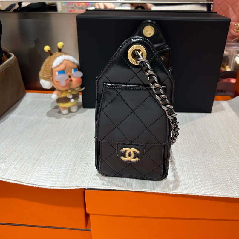全新 Chanel 25 bag 黑色牛皮金銀鏈-2