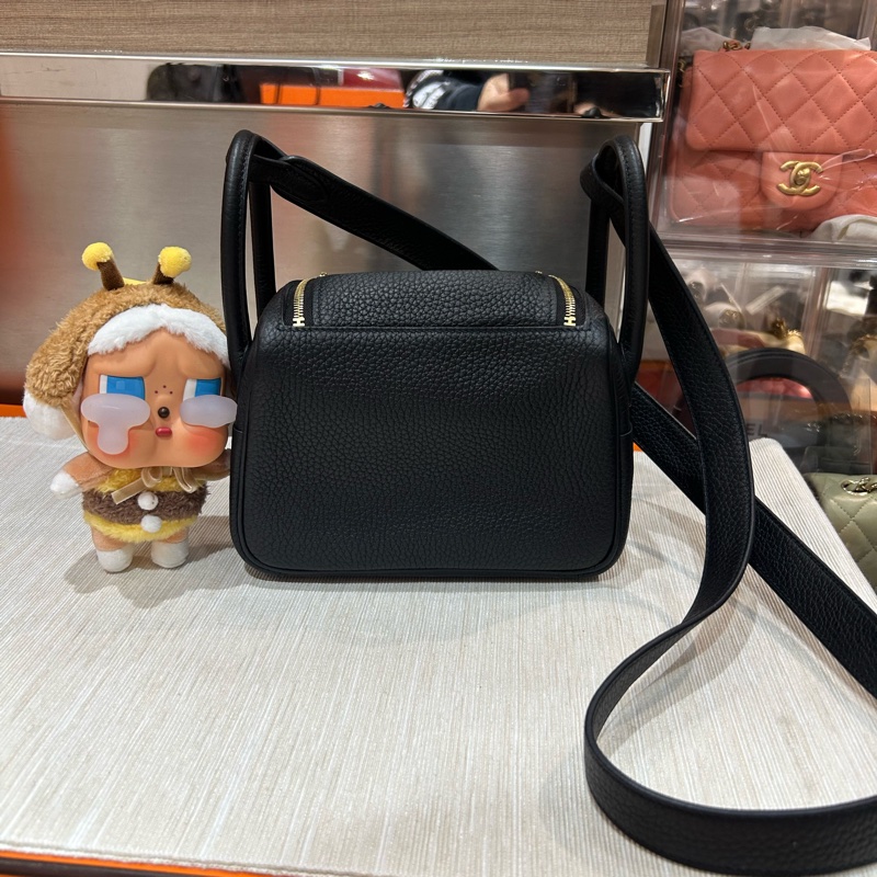 Hermes Mini Lindy 黑色金扣 Stamp Z TC粒粒牛皮-2