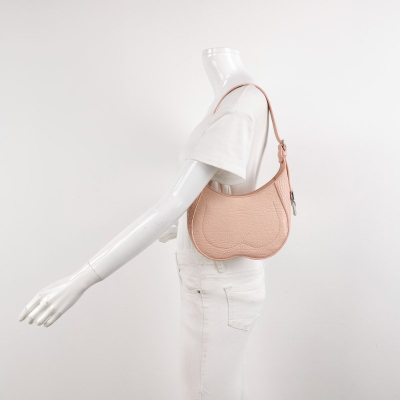 Burberry Chess牛皮純色拉鏈馬術騎士Logo壓紋單肩包-1