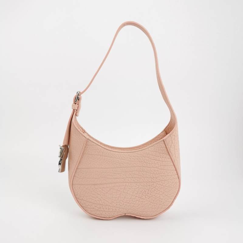 Burberry Chess牛皮純色拉鏈馬術騎士Logo壓紋單肩包-4