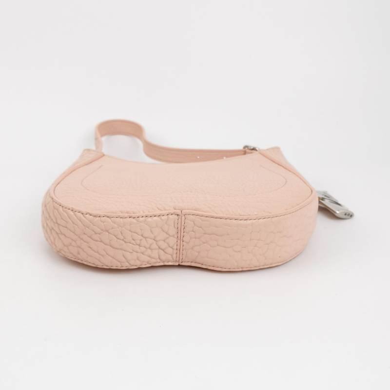 Burberry Chess牛皮純色拉鏈馬術騎士Logo壓紋單肩包-5