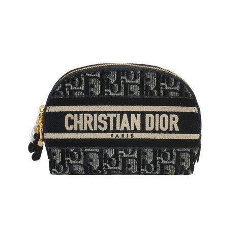 Dior牛皮帆布絨布Oblique老花手拿包