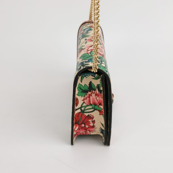 Gucci Diana系列牛皮花卉印花竹節扣金屬雙Glogo斜挎包-2