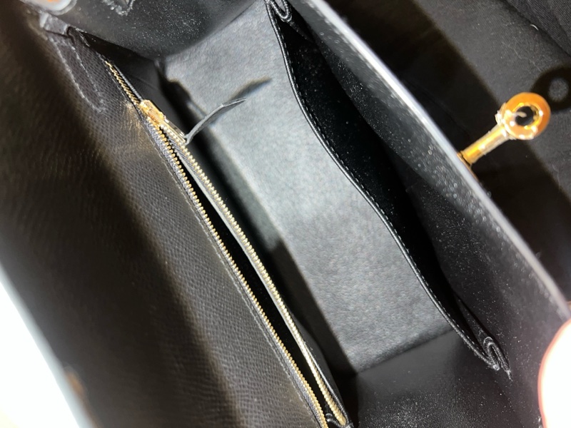 愛馬仕kelly25黑色金釦-9