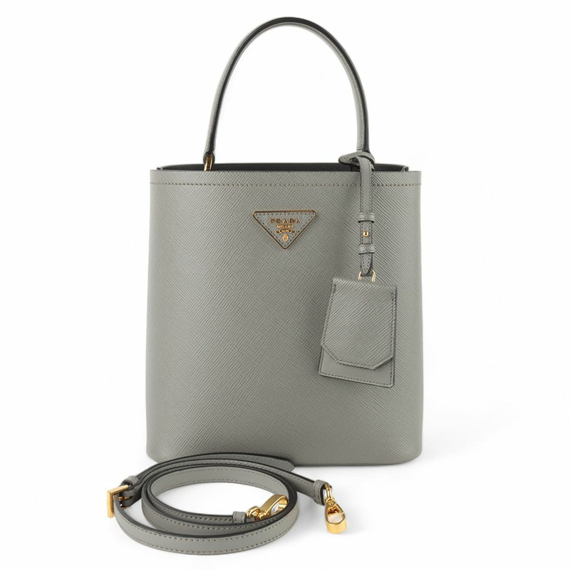 【包稅】PRADA Saffiano Panier 水桶包（中）（百貨公司保證）-0