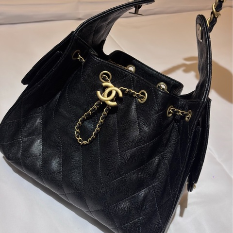 Chanel 25bag 小號/黑金/荔枝皮