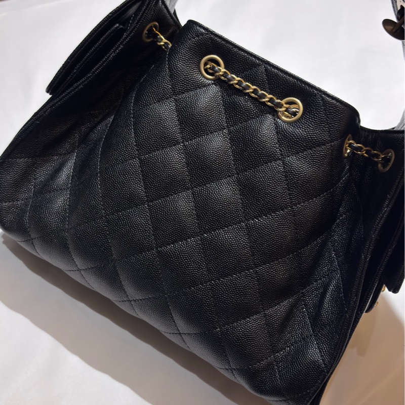 Chanel 25bag 小號/黑金/荔枝皮-1