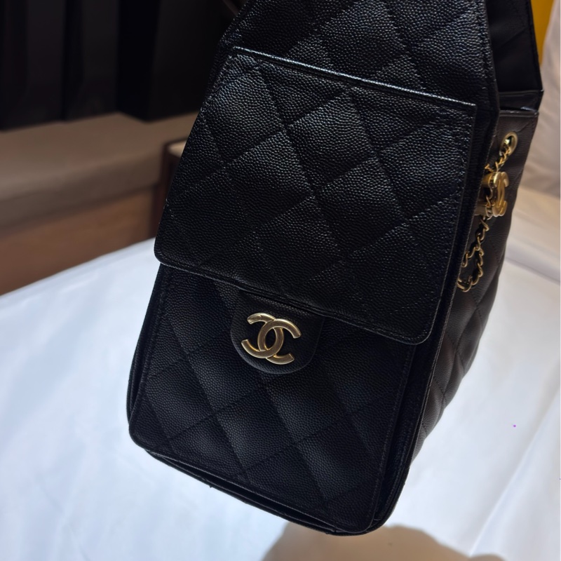 Chanel 25bag 小號/黑金/荔枝皮-3